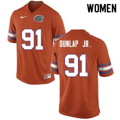 Women's Florida Gators #91 Marlon Dunlap Jr. NCAA Nike Orange Authentic Stitched College Football Jersey GOQ0462NB